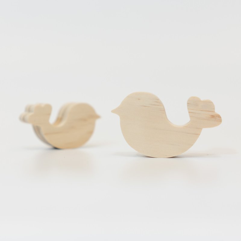 wagaZOO hand-cut thick version of building blocks sky series-flower tail bird - Kids' Toys - Wood Khaki