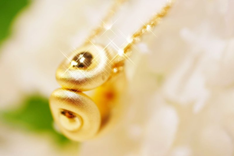財源滾滾-元寶-(硬金) - 項鍊 - 24k 金 金色