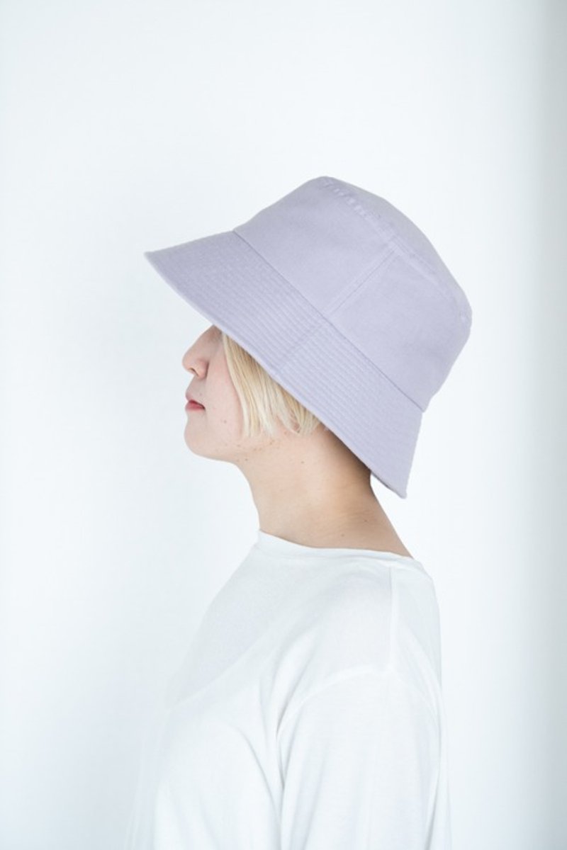 リネン混ガーゼ　ラベンダー染めバケットハット　Lサイズ【Organic Cotton×Linen】 - 帽子 - 棉．麻 