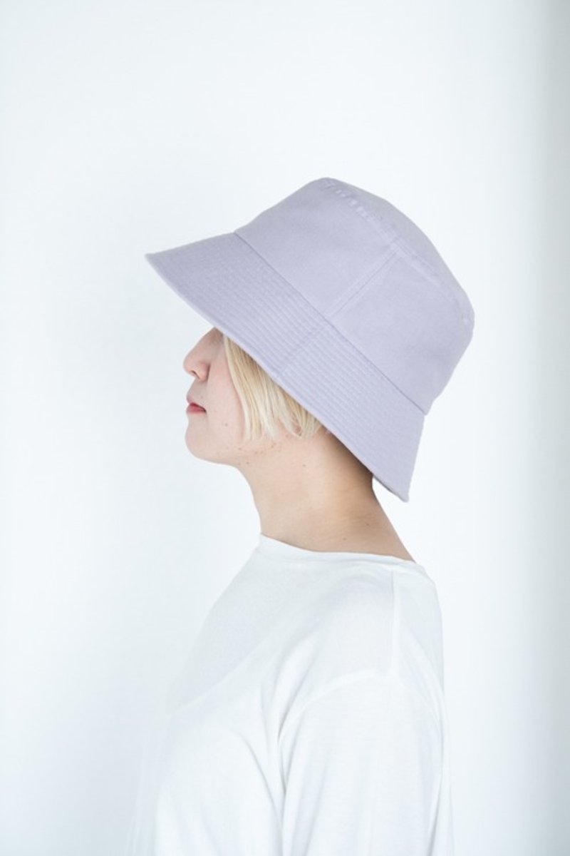 リネン混ガーゼ　ラベンダー染めバケットハット　Lサイズ【Organic Cotton×Linen】 - 帽子 - コットン・麻 