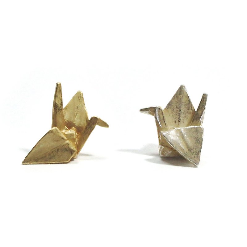折鶴ピアス PA455 - 耳環/耳夾 - 其他金屬 金色