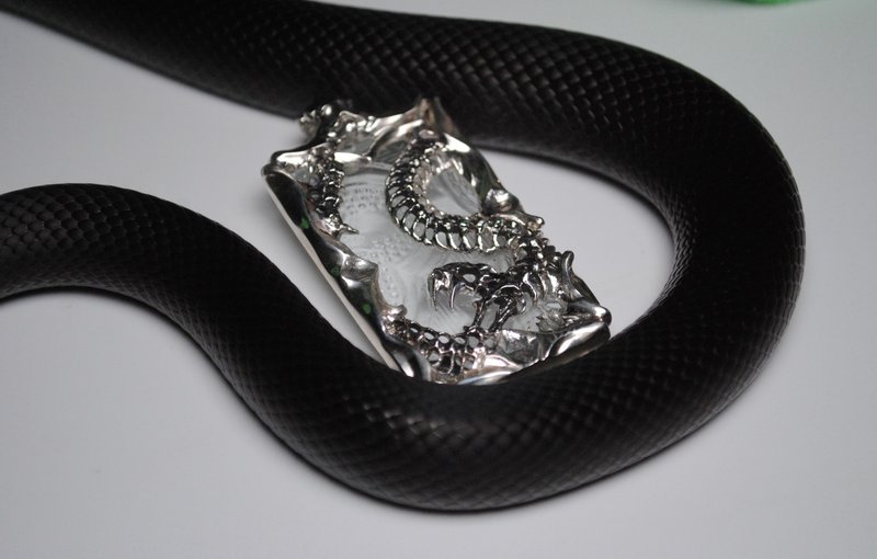 蛇對門系列 / 太初骨蛇海棠墜 - 項鍊 - 純銀 