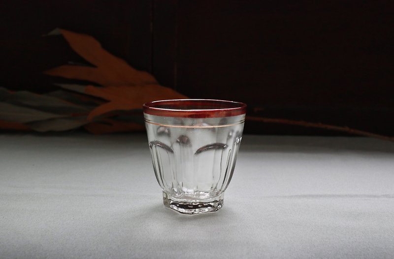 Early Water Cup - Purple Ribbon Phnom Penh Cup (Tableware / Old / Old / Glass / Geometry / Pentagonal) - แก้ว - แก้ว สีม่วง