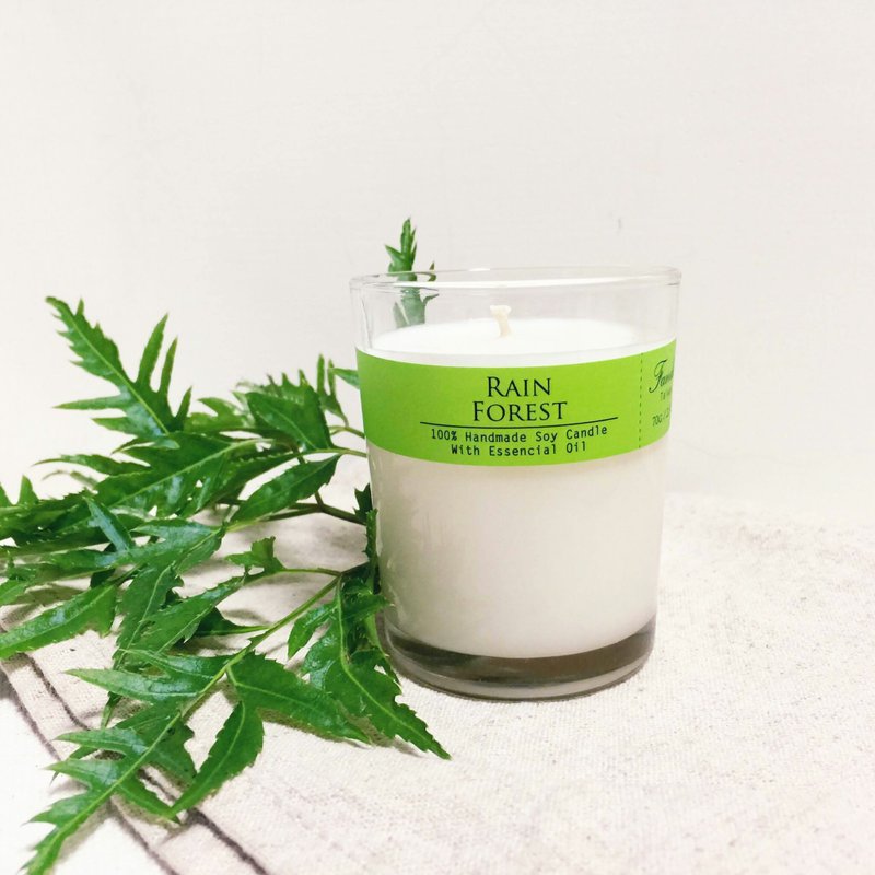 雨後叢林 精油大豆蠟燭(小) 清新草本 去除霉味濕氣 - 香氛蠟燭/燭台 - 植物．花 綠色