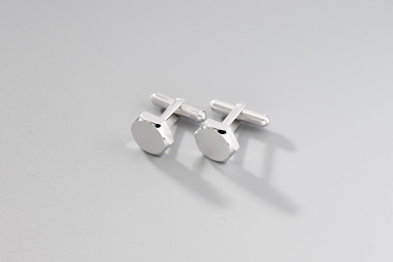 Hexagon Silver Cufflinks 六角銀袖口扣 - 袖口鈕 - 純銀 