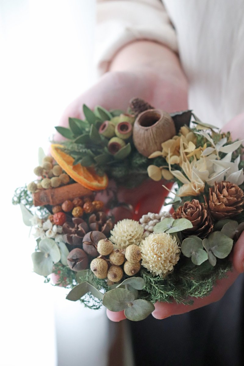 - 豐收 - 乾燥花 小花圈 聖誕花圈 果實花圈 居家掛飾 婚禮小物 - 乾燥花/永生花 - 植物．花 咖啡色