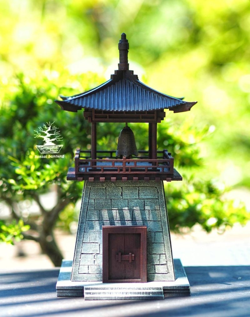 Japanese pavilion model scale model for diorama or home and garden decoration - 擺飾/家飾品 - 木頭 紅色