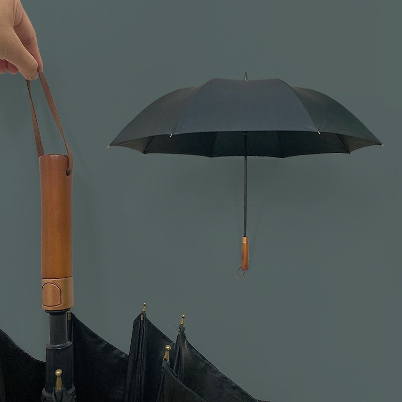 【BGG傘】レトロゴルフ傘 - 傘・雨具 - ポリエステル ブラック