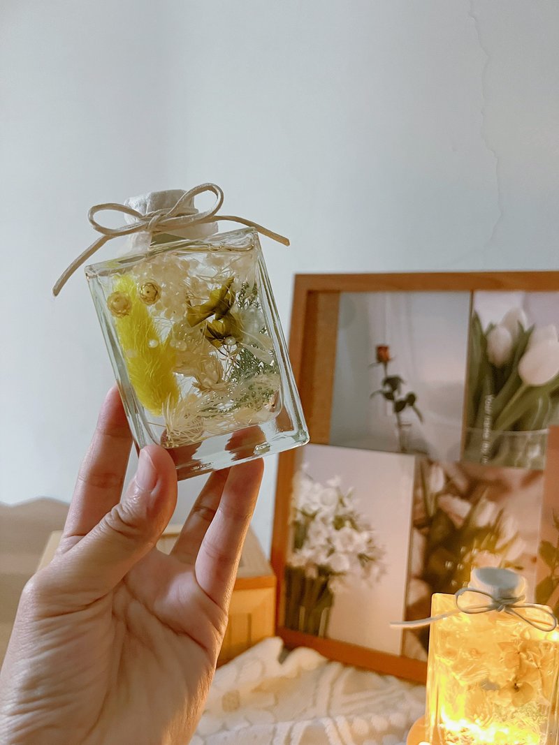 flower-of-life小方瓶浮油觀賞瓶 加購燈座-海洋藍 海藻綠 - 乾燥花/永生花 - 植物．花 多色