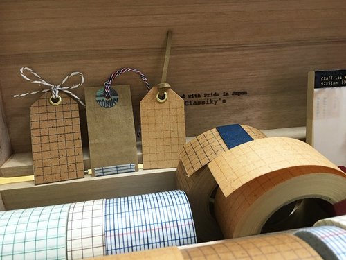 倉敷意匠 x 井上陽子 牛皮紙膠帶【30mm 赤方眼 (45213-01)】