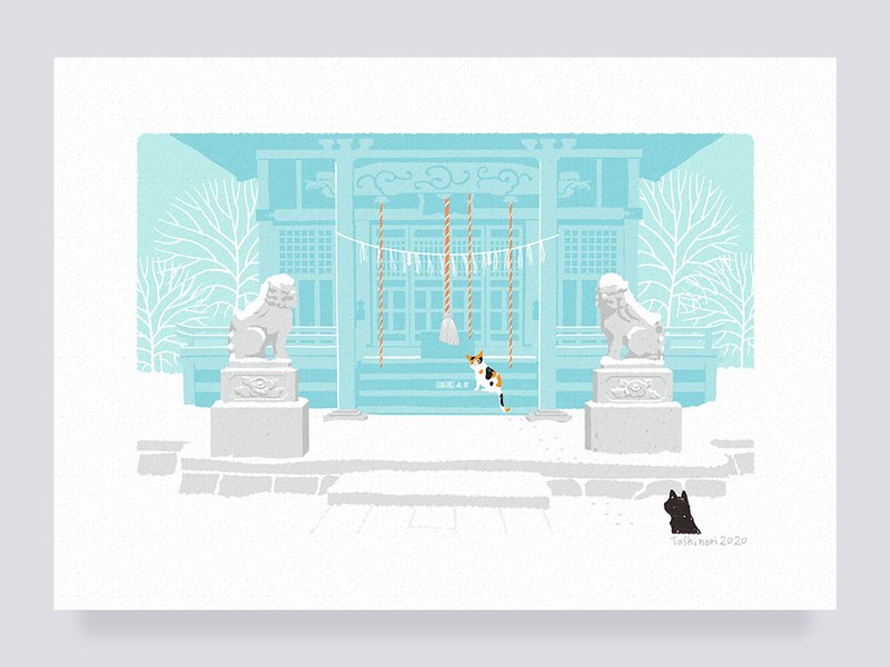 Art print / 13. First visit of snow (A4.A3.A2 size)   free shipping - Posters - Paper White