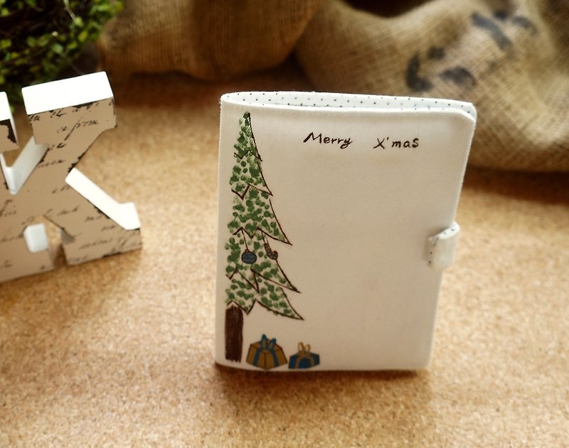 聖誕卡片--手繪聖誕樹下的願望布卡片/聖誕節(附紙卡) - 心意卡/卡片 - 棉．麻 白色