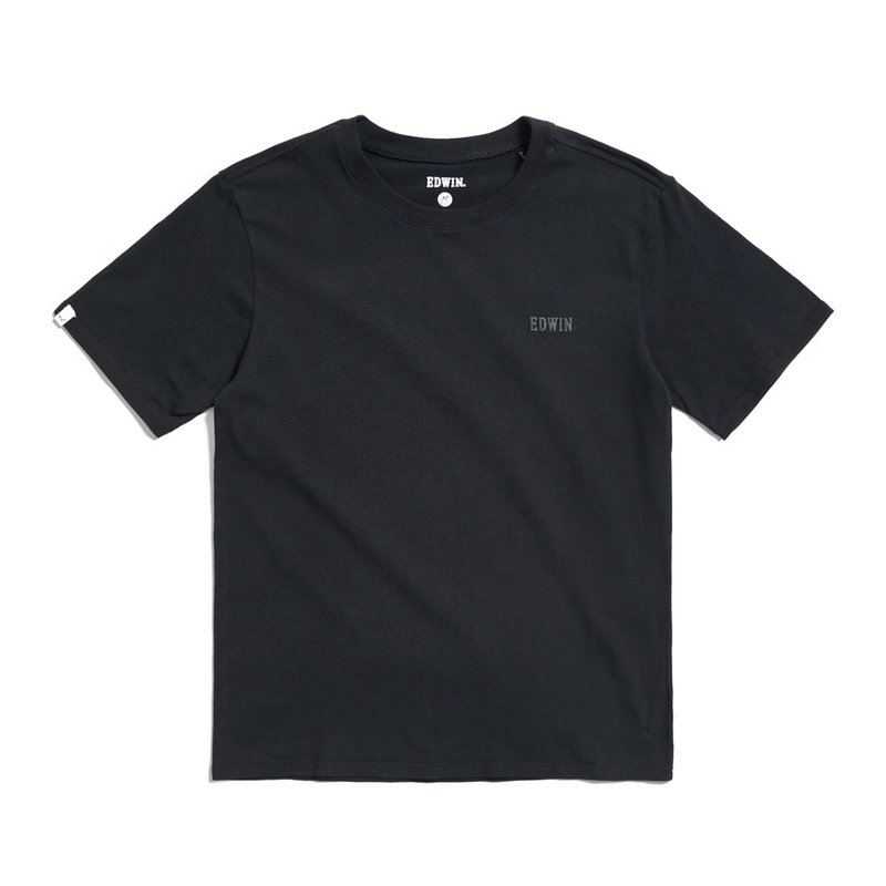 EDWIN plus size 10th generation basic LOGO short-sleeved T-shirt - men's style (black) #Top - เสื้อยืดผู้ชาย - ผ้าฝ้าย/ผ้าลินิน สีดำ