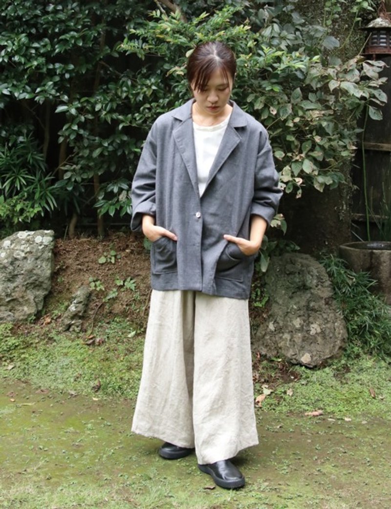 コットンリネンツィードのライトジャケット - 女大衣/外套 - 棉．麻 