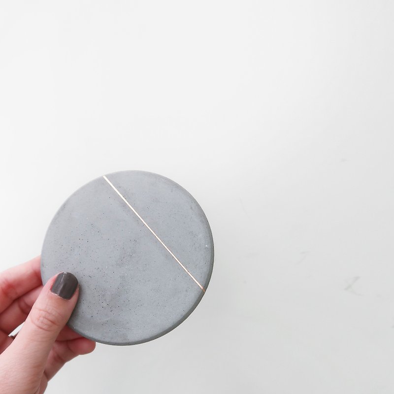 SLIVER LINING Absorbent Coaster / Trinket dish / Jewelry dish - Items for Display - Cement Gray