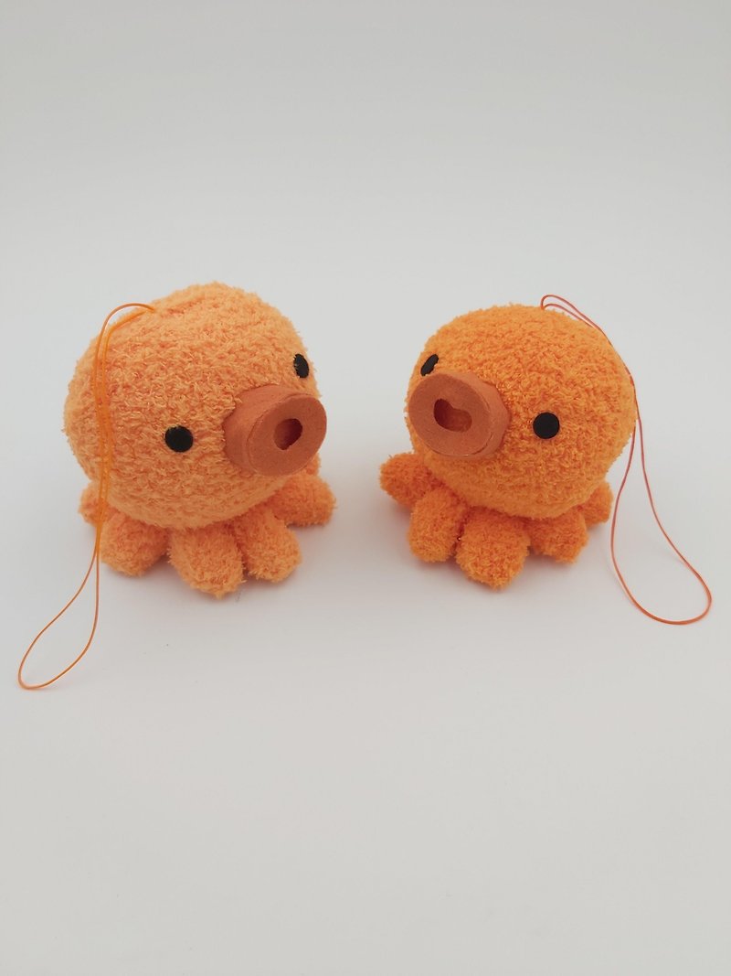 Cute Chubby Dolls- Octopus - ตุ๊กตา - ผ้าฝ้าย/ผ้าลินิน สีส้ม