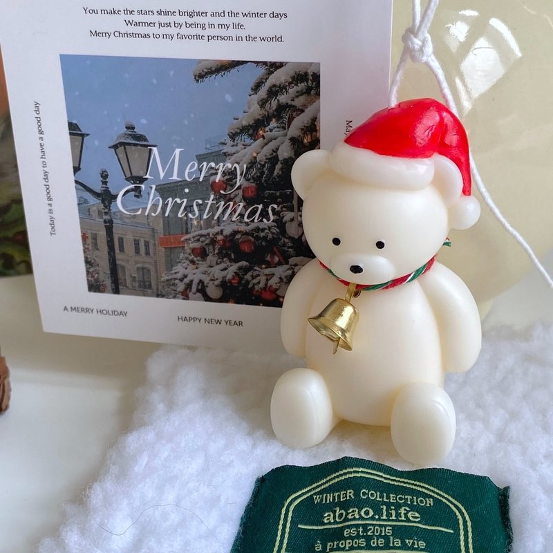 [Christmas Series] Hat Bear Bear Candle Scented Candle Christmas Gift Exchange Gift - Candles & Candle Holders - Wax 