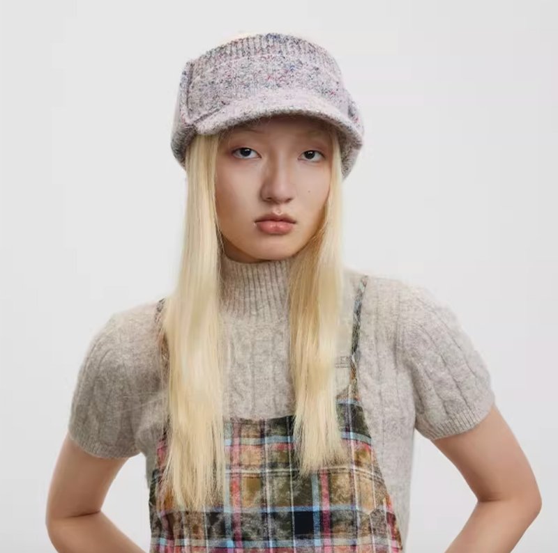 Mashup Knitting Hat 雜色針織 髮帶款飛行帽 - 帽子 - 其他材質 灰色