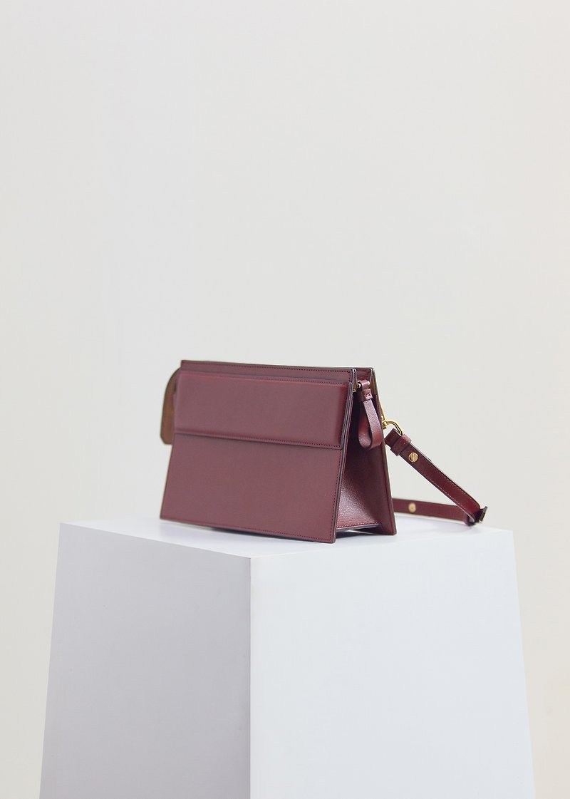 REGAN CLUTCH BAG #MAROON (RED) - Handbags & Totes - Genuine Leather Red