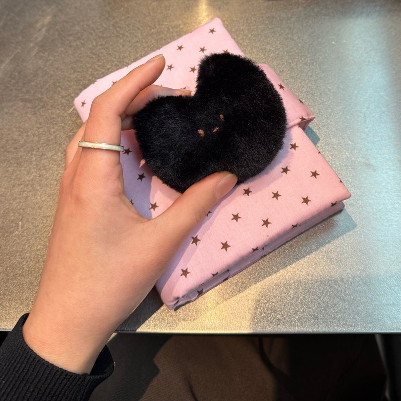 Black cat diary cover (A6 size) / book cover bookbinder New Year's present - 筆記本/手帳 - 其他材質 