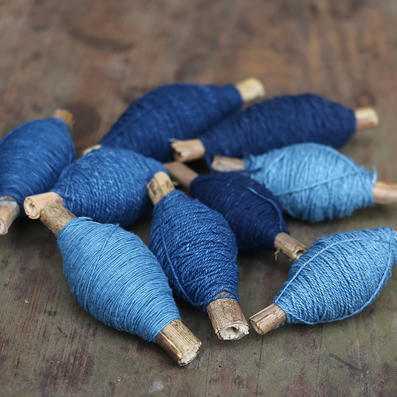 Yishanren | Embroidery handmade embroidery thread pure cotton thread sewing needle thread plant grass blue dye handmade braided thick thread - เย็บปัก/ถักทอ/ใยขนแกะ - ผ้าฝ้าย/ผ้าลินิน 