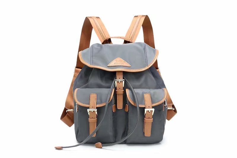 Gray water repellent clamshell backpack / shoulder bag - # 1004 - Backpacks - Waterproof Material Gray