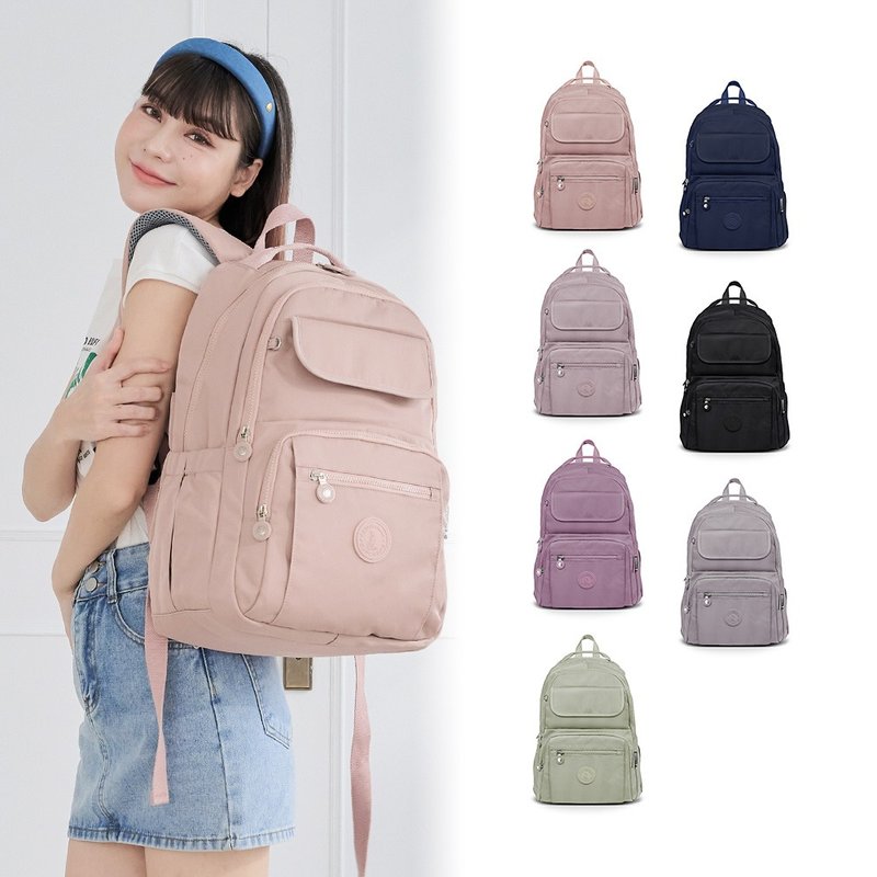 [Best Selling Plain Color] Time Traveler - Intelligent Multi-Pocket Backpack with Slip Pocket and Chest Button - Seven Colors in Total - กระเป๋าเป้สะพายหลัง - ไนลอน หลากหลายสี