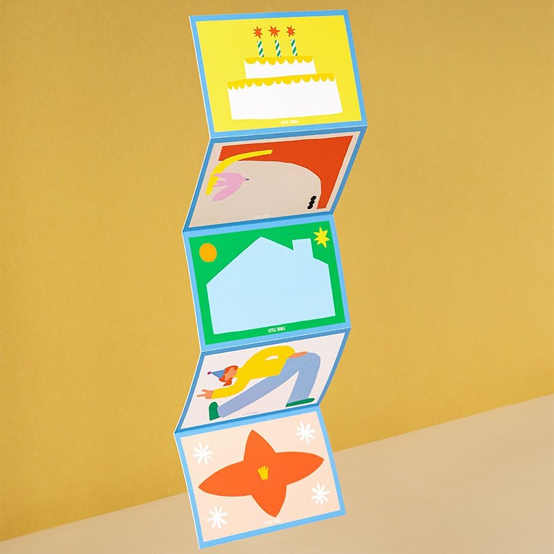 【Korean Culture and Creation】LIVEWORK Postcard Sticker Set (3 Types) - Cards & Postcards - Paper Multicolor