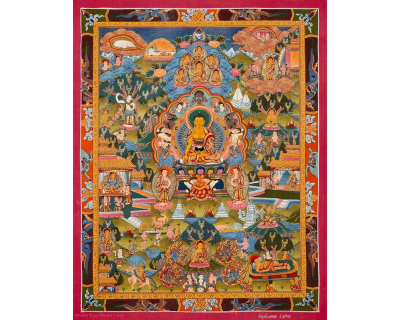 啟蒙圖示 唐卡藝術中的佛陀生平 - 壁貼/牆壁裝飾 - 其他材質 多色