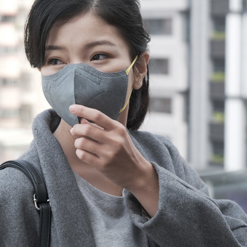 :dc Gram Microparticle-3D Nanofilm Mask Adult Gray Mask + Yellow Earband M Size (6 pieces/box) - Gadgets - Other Materials Silver