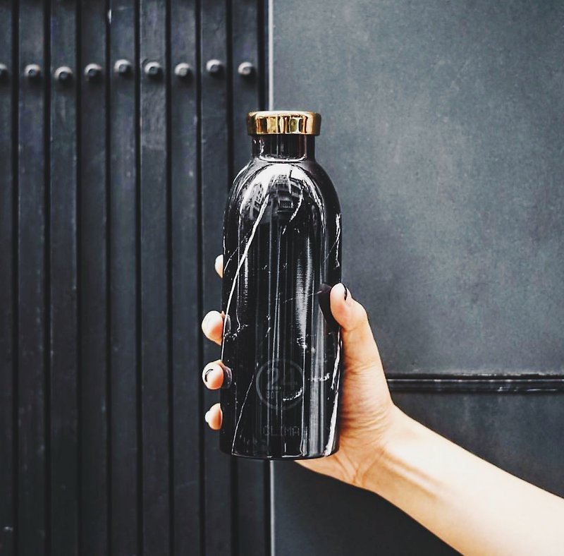 Italy 24Bottles [CLIMA Hot and Cold Insulation Series] Obsidian- Stainless Steel Bottle - กระติกน้ำ - สแตนเลส สีดำ