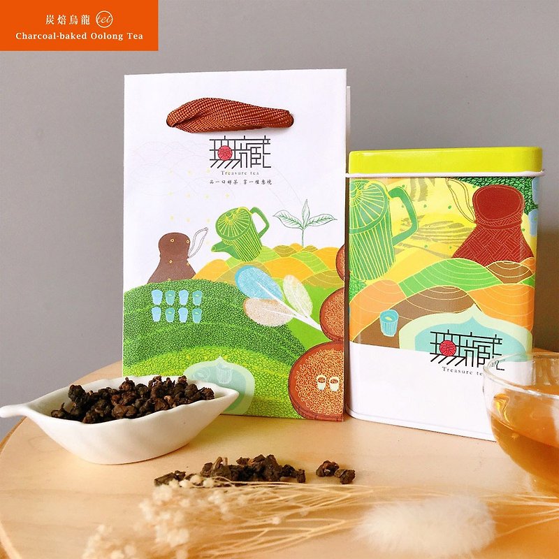 A-Li shan High moumtain Charcoal-baked Oolong tea - 100g/can(Vacuum packaging) . - ชา - อาหารสด สีส้ม