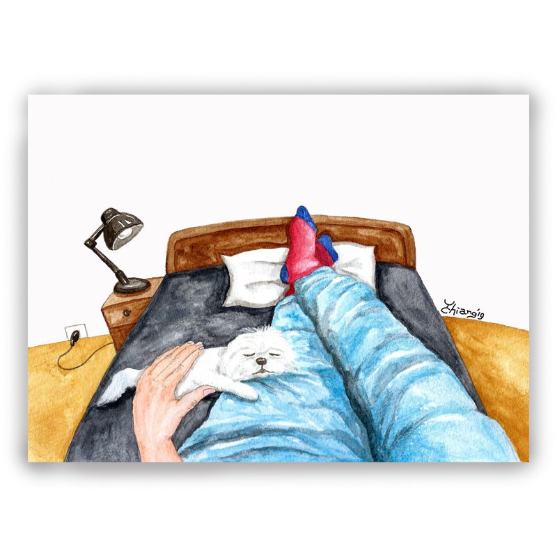手繪插畫 萬用卡/明信片/卡片/插畫卡--Relax 放鬆 - 卡片/明信片 - 紙 