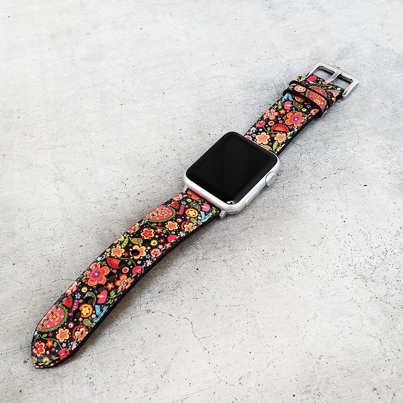 Groovy Apple Watch Band series 5, 4, 3, 2, 1 - Watchbands - Genuine Leather Multicolor