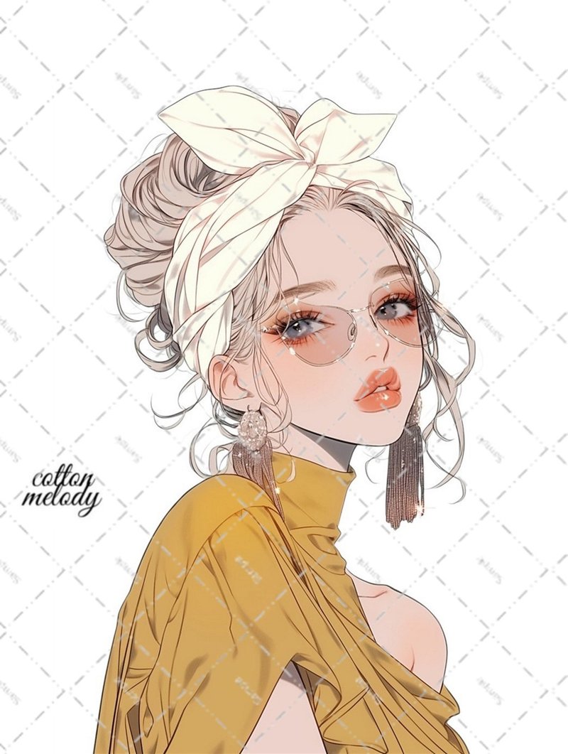 original sticker no.6209 人物ステッカー オリジナルステッカー 人物ステッカー 女の子ステッカー オリジナル人物ステッカー - 貼紙 - 紙 
