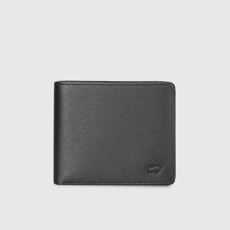 [Free upgrade gift packaging] Rogge-A embossed cowhide leather wallet (various styles)-Black/BF538-BK - กระเป๋าสตางค์ - หนังแท้ สีดำ