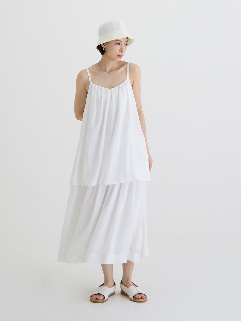 Aurora Soft Light Double Layer Dress-Rouyun - ชุดเดรส - เส้นใยสังเคราะห์ ขาว