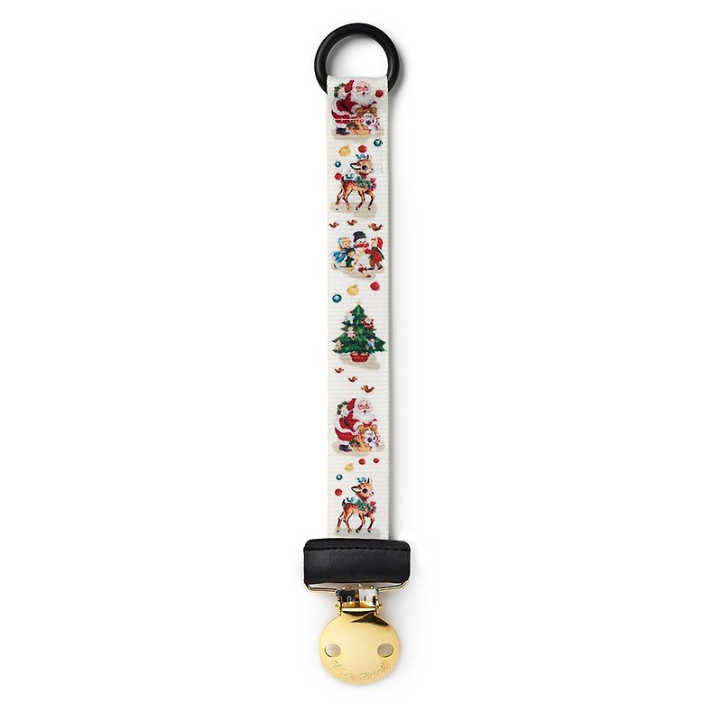 Elodie Details Pacifier Clip - Oh Deer Santa - Baby Bottles & Pacifiers - Other Materials White