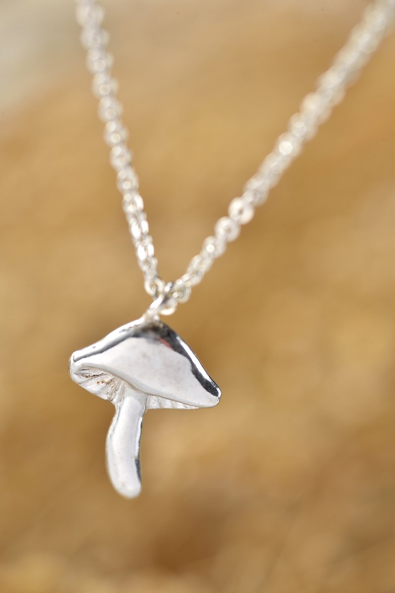 Flower Language Series/Mushroom/925 Sterling Silver/Necklace - Necklaces - Sterling Silver Silver