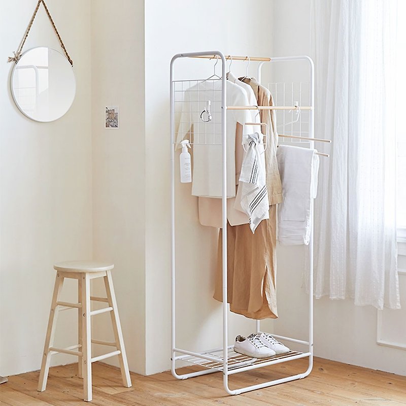 Alta Grid Hanging Clothes Rack-M Home Storage Coat Rack Floor-standing Clothes Rack Multifunctional Clothes Rack - Wardrobes & Shoe Cabinets - Other Metals White