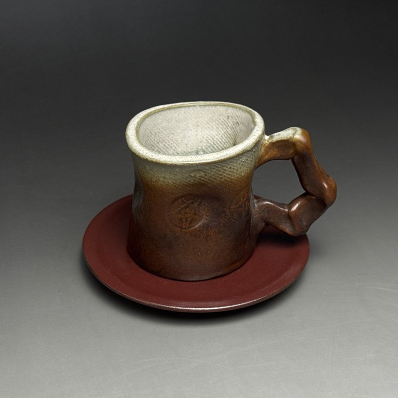 台灣【手作HandMade】侘寂の咖啡杯組陸 - 咖啡杯/馬克杯 - 陶 咖啡色