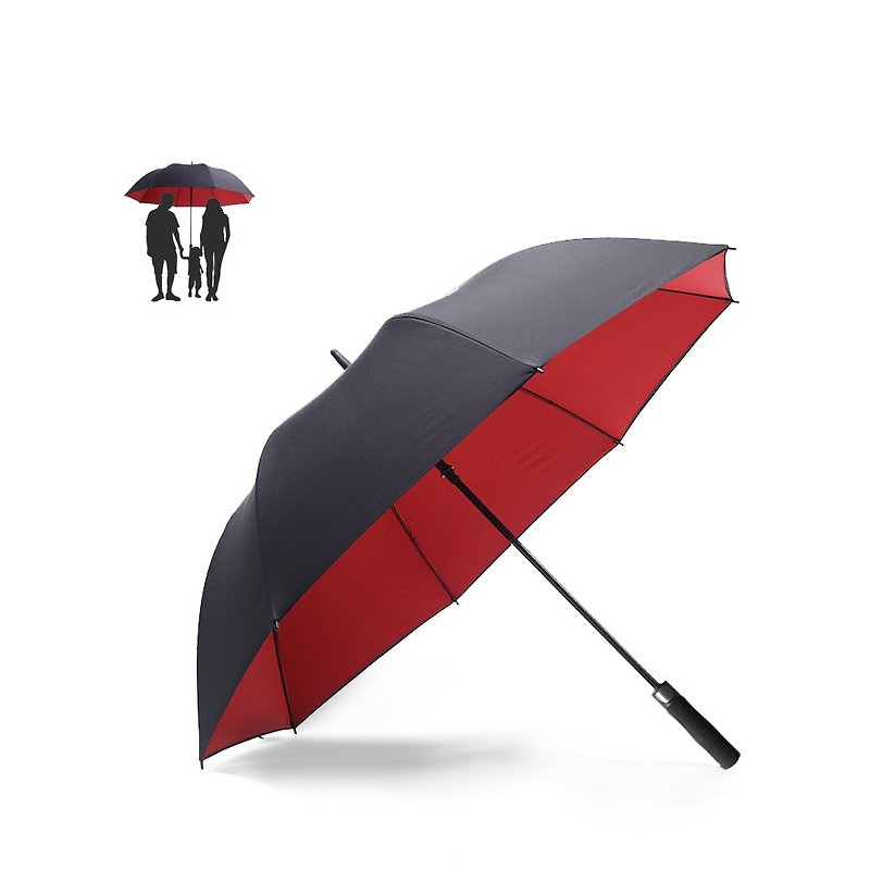【BGG Umbrella】 34吋高爾夫球超大尺寸三人自動傘 - 雨傘/雨衣 - 聚酯纖維 黑色