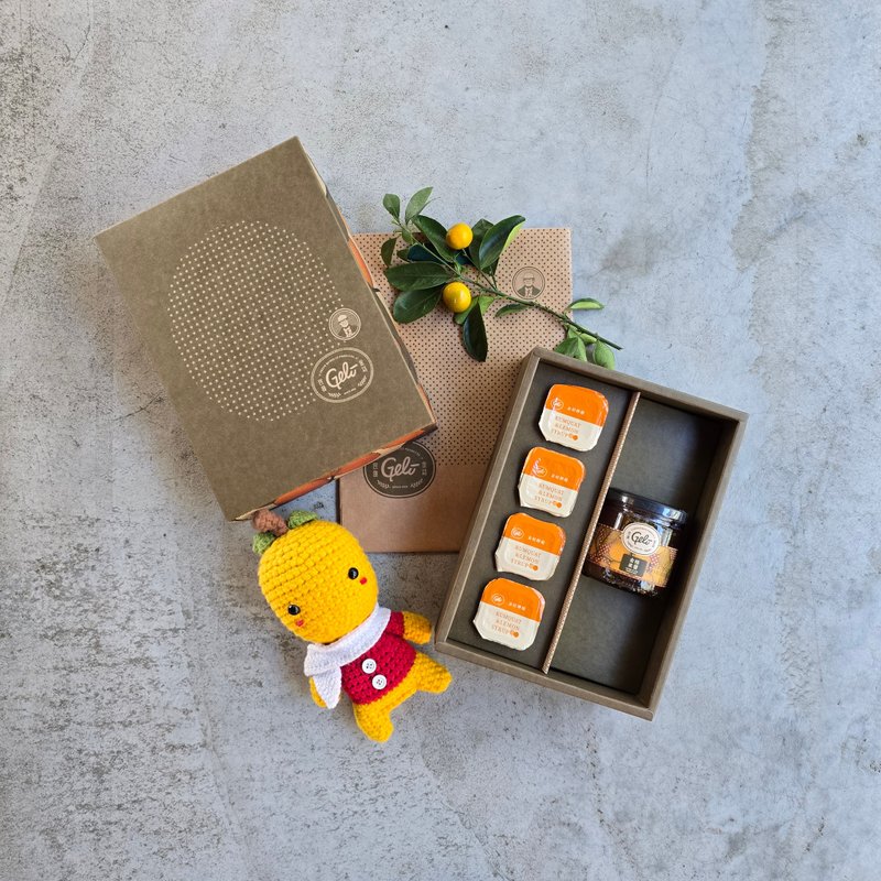 New Year Orange Gift Box S7 (4 pieces of kumquat and lemon cubes + optional combination) - Comes with carrying bag - น้ำผักผลไม้ - อาหารสด 