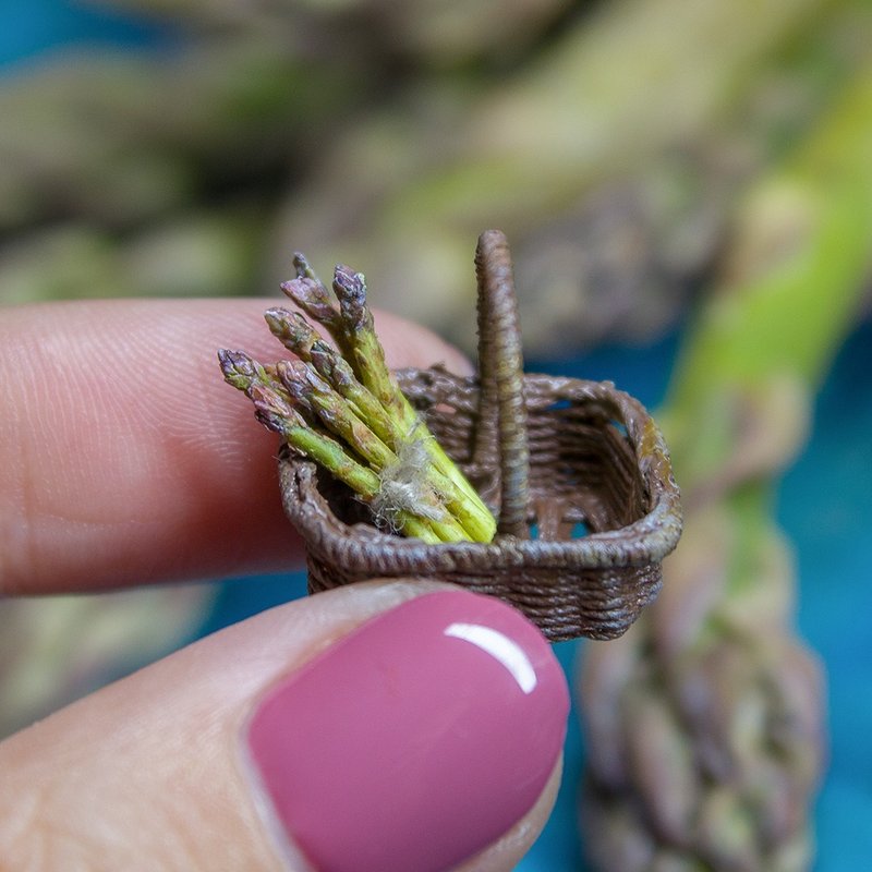TUTORIAL Miniature asparagus with polymer clay | PDF + video - 手工藝教學/工具書 - 其他材質 