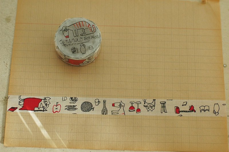 倉敷とらねこボンボン和紙テープA（99215-01） - マスキングテープ - 紙 ホワイト