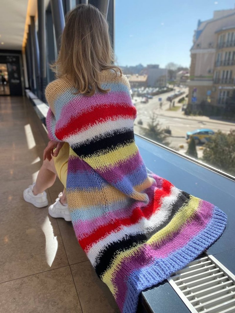 Mohair cardigan, Knitted cardigan, handmade alpaca cardigan - 女毛衣/針織衫 - 羊毛 
