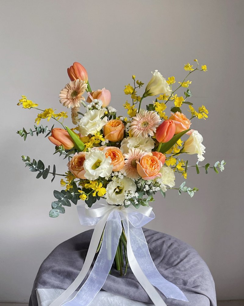 [Flowers] Orange tulip roses natural style flower bouquet - อื่นๆ - พืช/ดอกไม้ สีส้ม