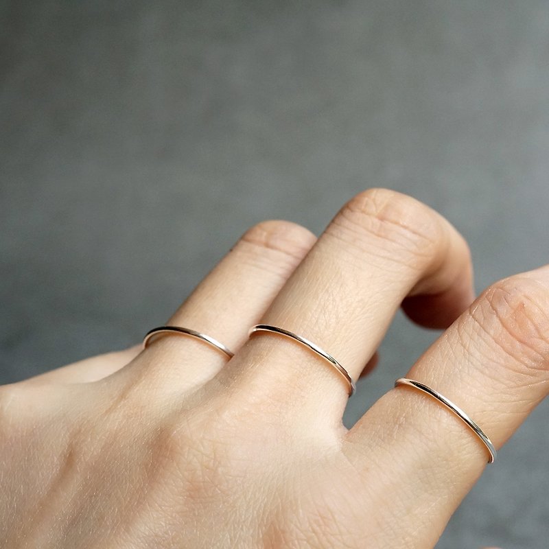 Plain silver fine ring smooth ring VISHI future BASICS series 999 pure silver joint female wild simple - แหวนทั่วไป - เงินแท้ 