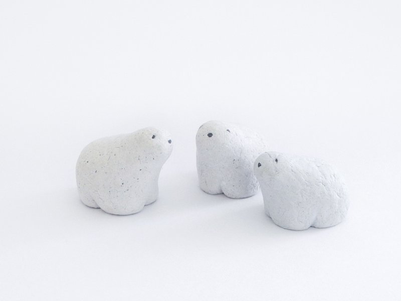 懵懵北極熊-紙偶/愛地球/擺飾/ - 擺飾/家飾品 - 紙 白色