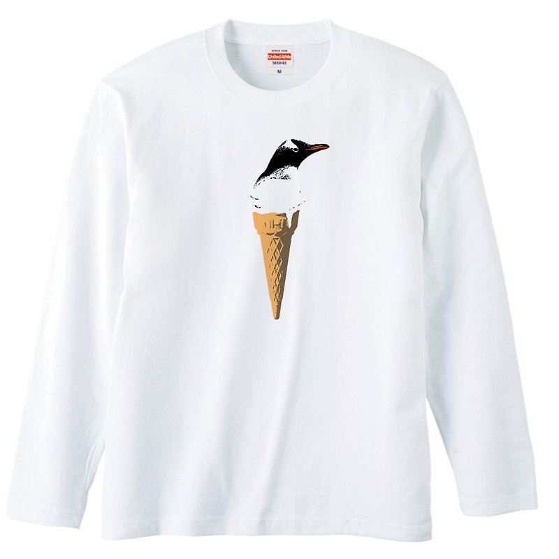 ロングスリーブTシャツ / cool biz penguin 2 - 男 T 恤 - 棉．麻 白色